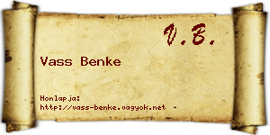 Vass Benke névjegykártya
