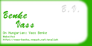 benke vass business card